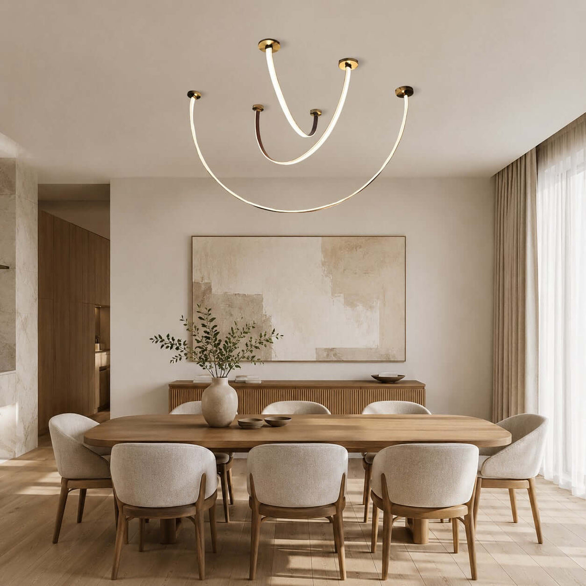 Curved-Arm LED Ceiling Light – product view