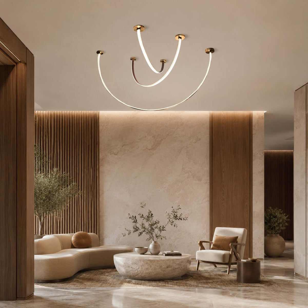 Curved-Arm LED Ceiling Light – product view