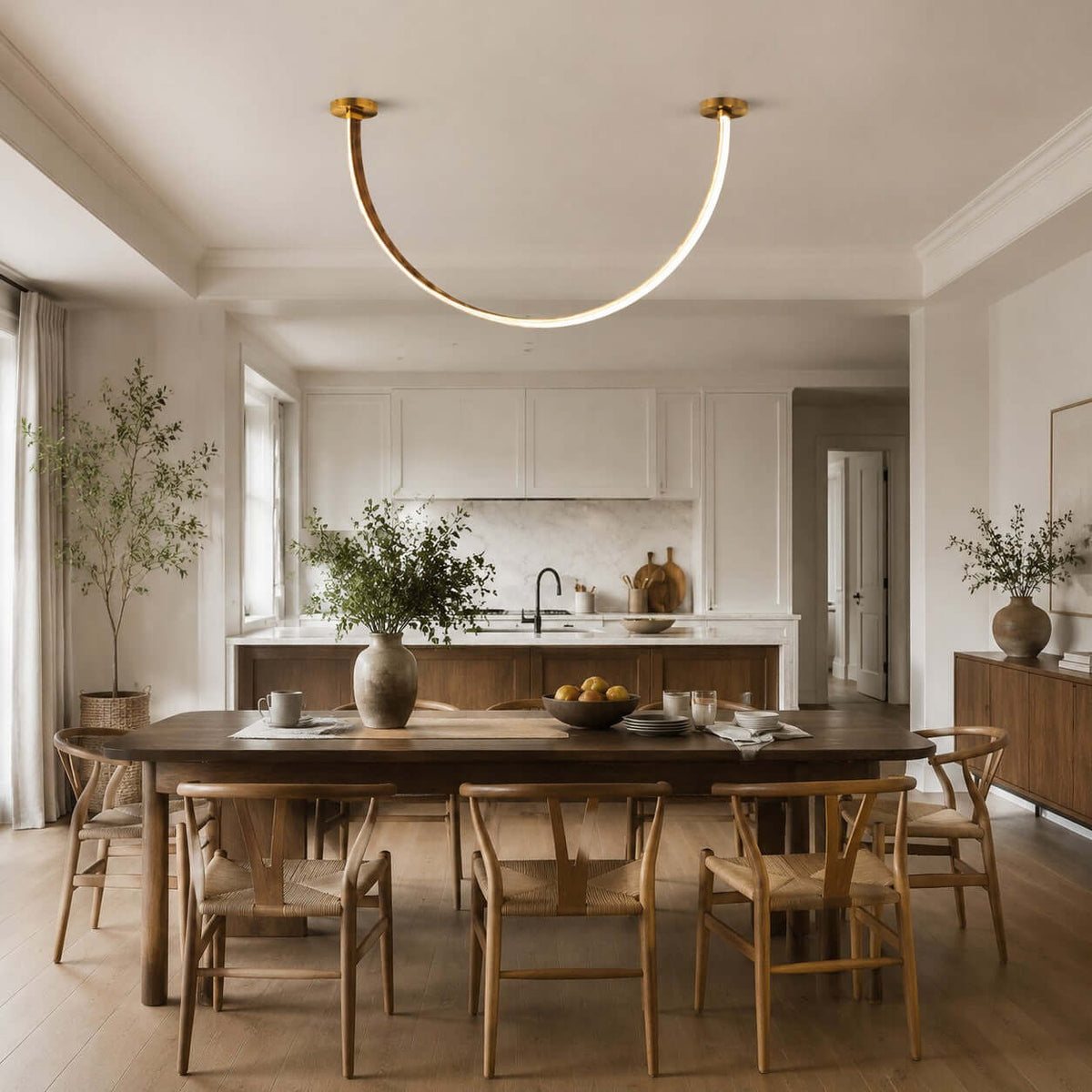 Curved-Arm LED Ceiling Light – product view