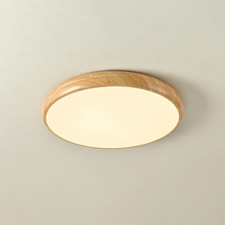 Round Ceiling Lamp with Wood Grain Effect – product view