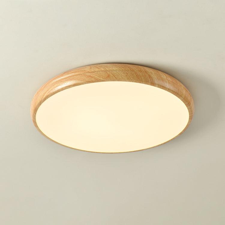 Round Ceiling Lamp with Wood Grain Effect – product view