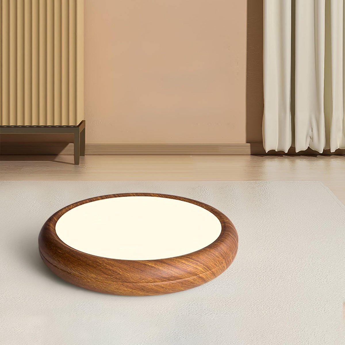 Round Ceiling Lamp with Wood Grain Effect – product view
