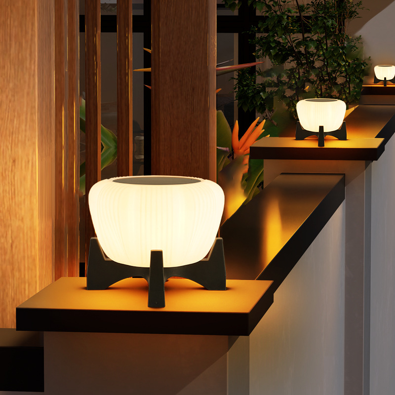Cove Solar Bowl Outdoor Pillar Light - product detail 4