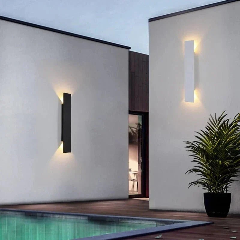 Slim Up and Down Outdoor Wall Light – White
