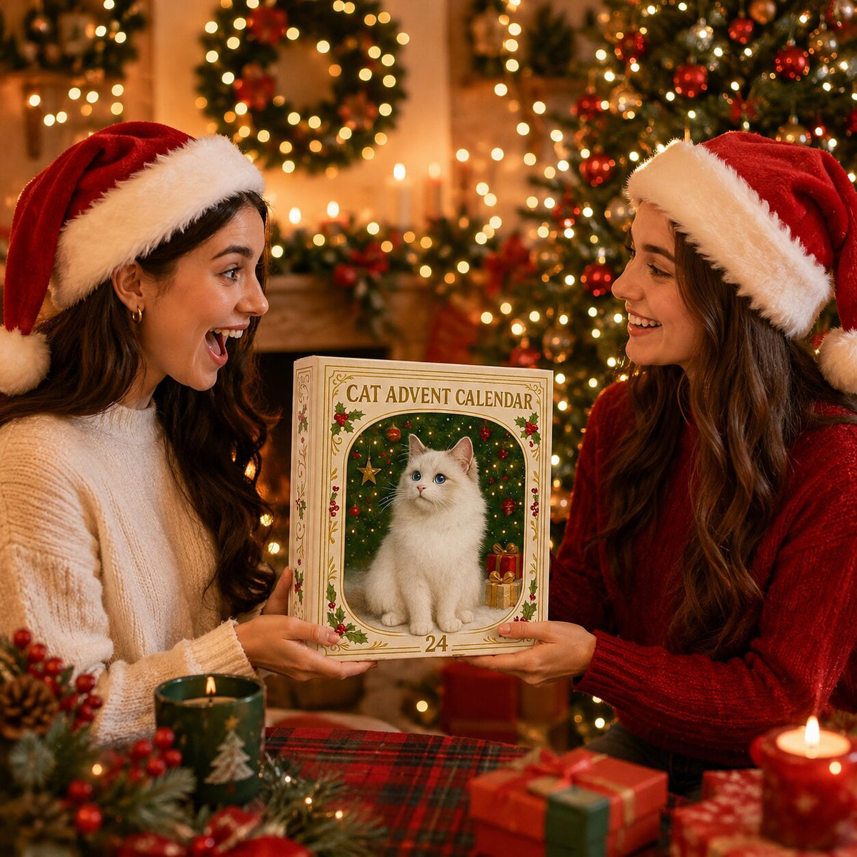 Cat Advent Calendar 2026 with 24 Festive Kitten Ornaments – image 2