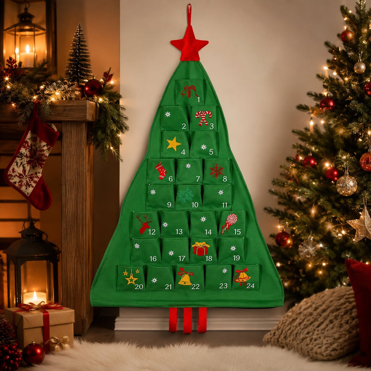 Fill Your Own Christmas Tree Advent Calendar with 24 Pockets – image 9
