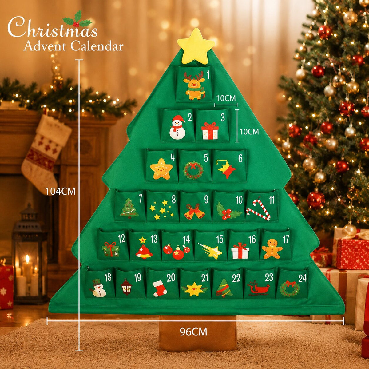 Fill Your Own Christmas Tree Advent Calendar with 24 Pockets – image 10