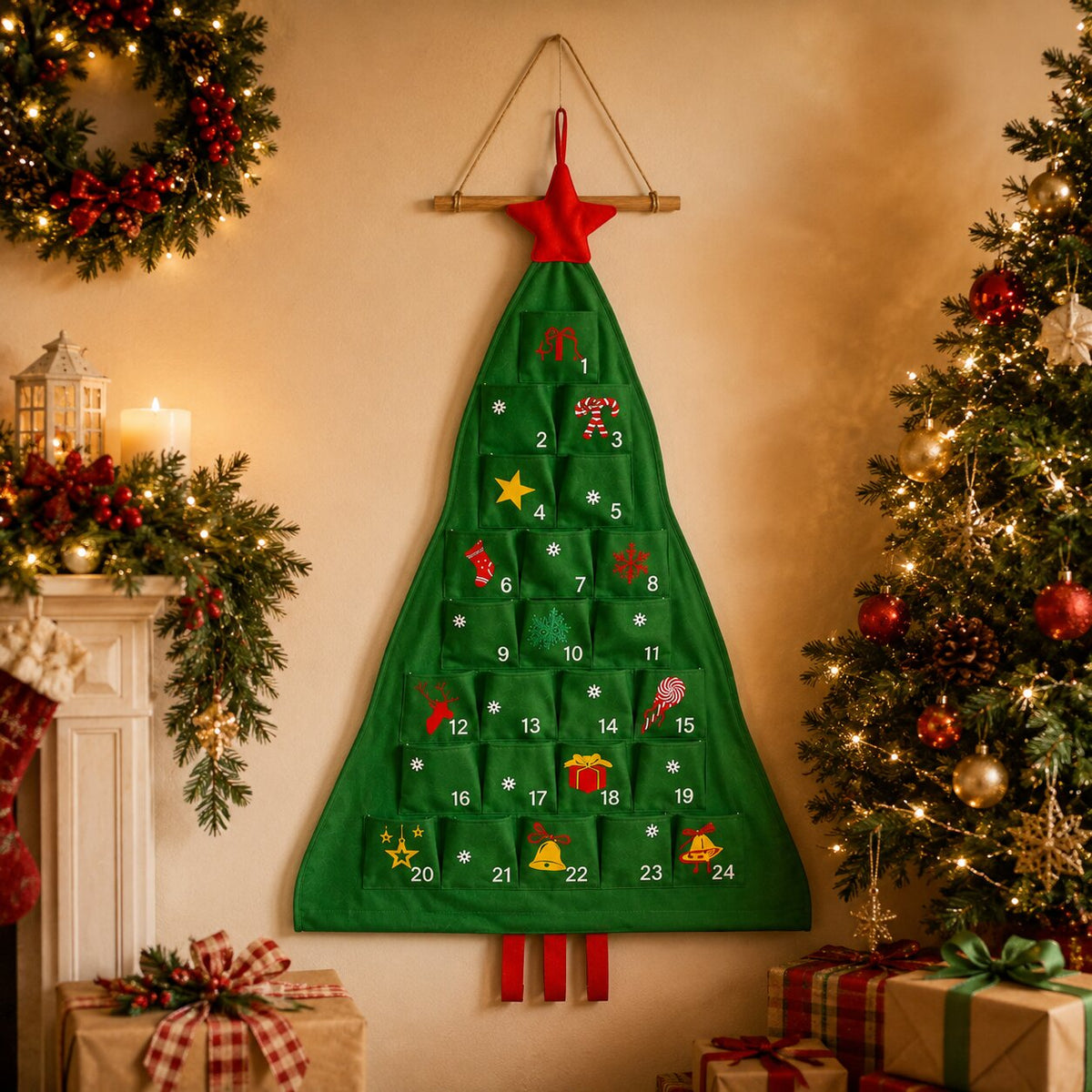 Fill Your Own Christmas Tree Advent Calendar with 24 Pockets – image 4