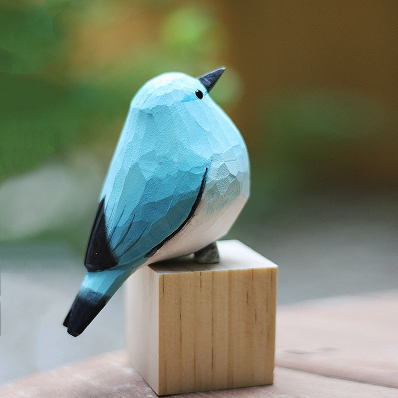 Finch Hand-Painted Wooden Bird Ornament - product detail 5