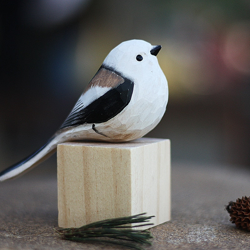 Finch Hand-Painted Wooden Bird Ornament - product detail 7