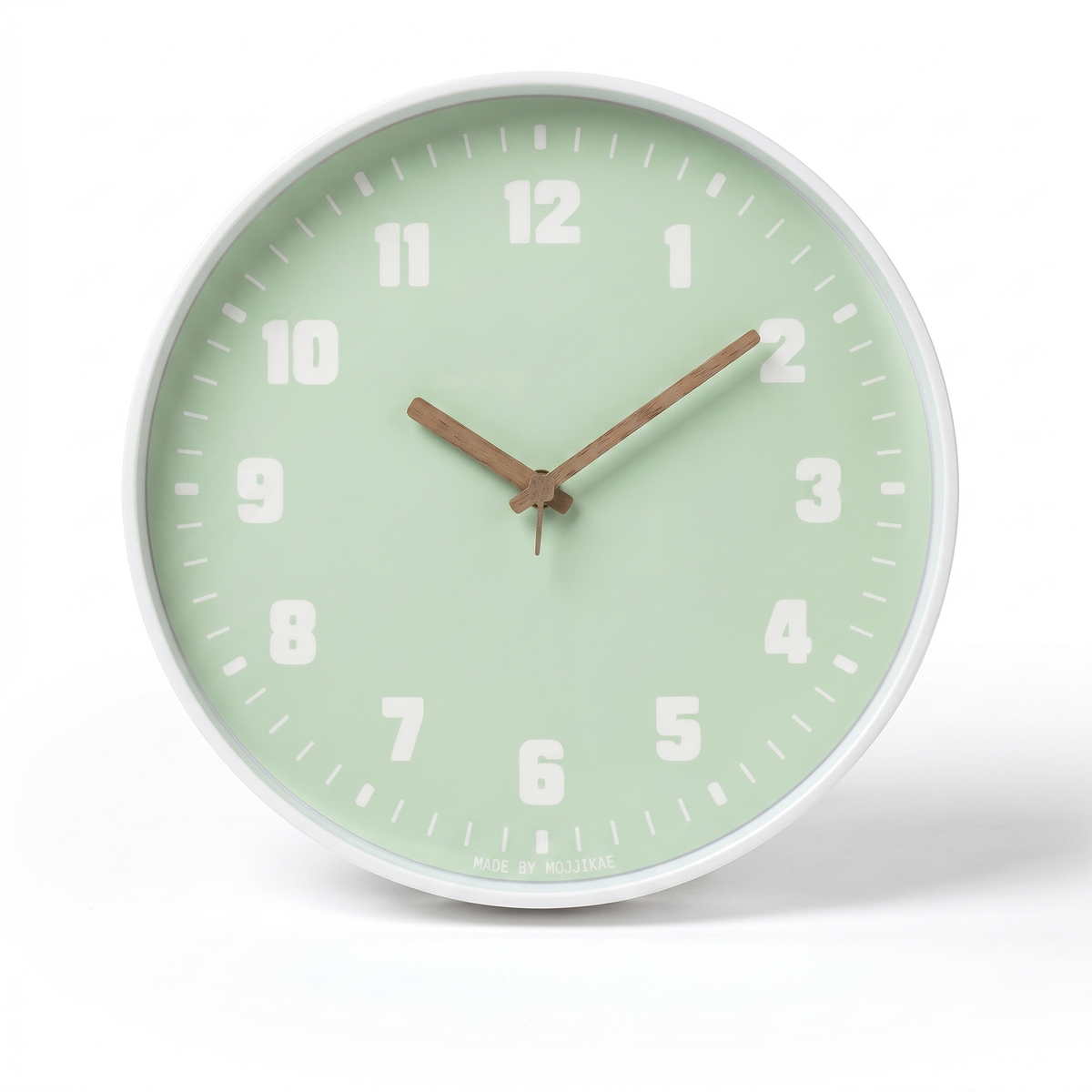 Silent Bamboo-Look Wall Clock – Silent Bamboo-Look Wall Clock – Olive Green / 25 cm