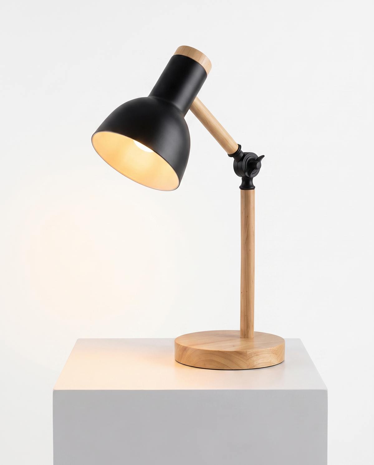 Adjustable Wood & Metal Desk Lamp – Adjustable Wood & Metal Desk Lamp – Black / Warm White