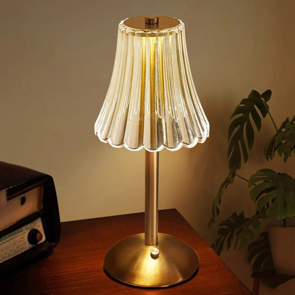 Gold Touch LED Table Lamp with Crystal Shade – product view