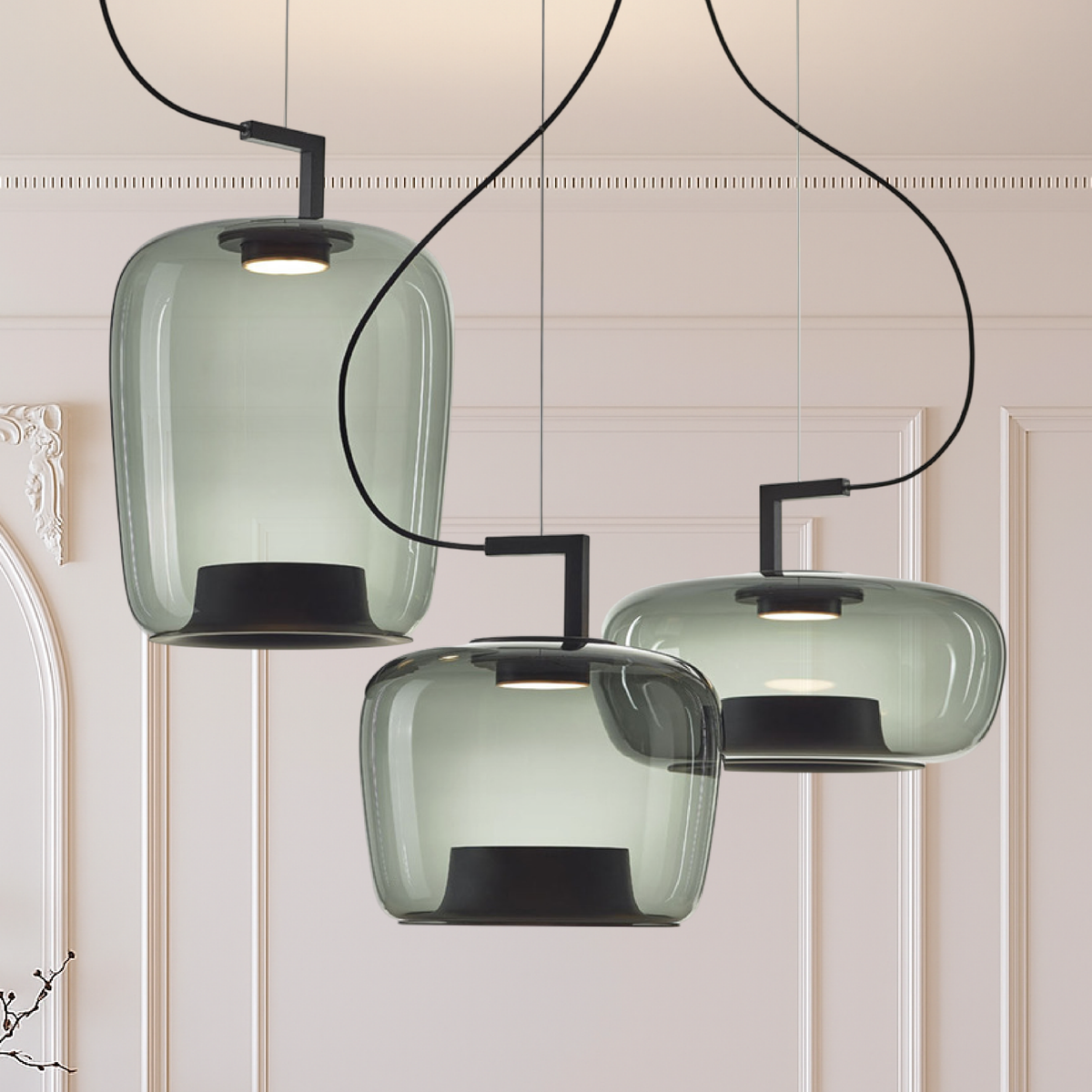 Vesper Sculpted Glass Pendant Light