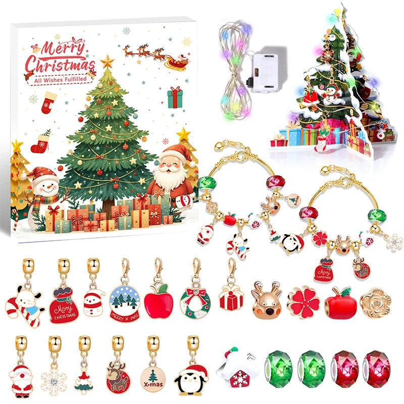 Kids' Bracelet Advent Calendar with Crystal Charm Surprises – Blind Box B, 20 cm 17 cm 1 – image 5