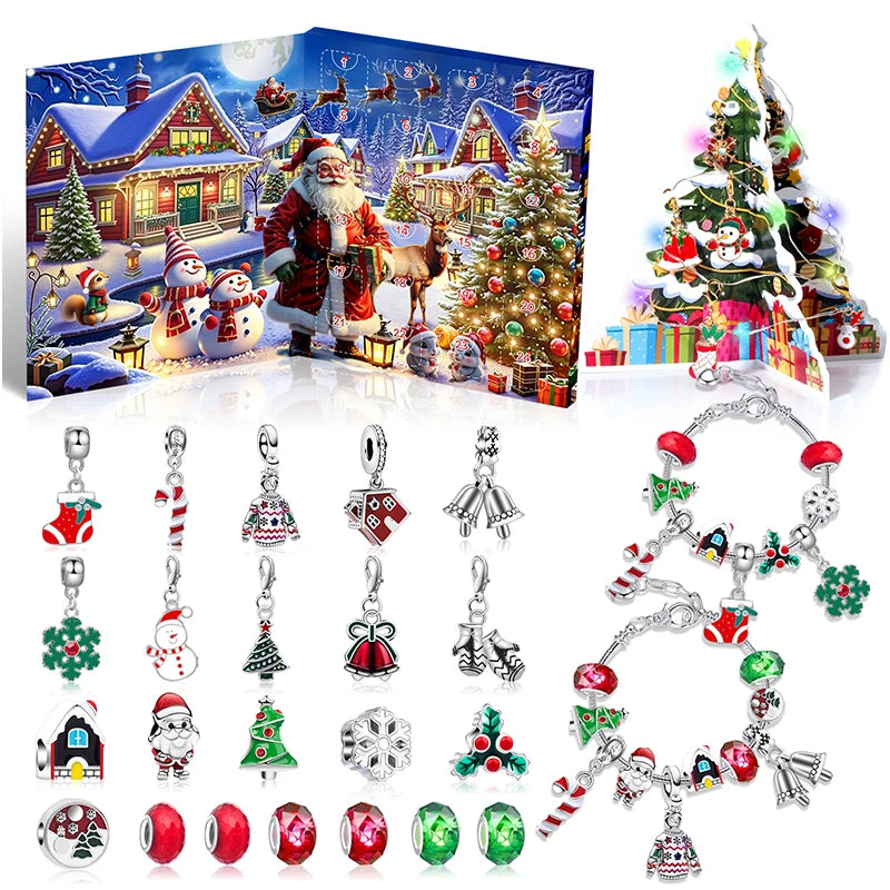 Kids' Bracelet Advent Calendar with Crystal Charm Surprises – Variety, 20 cm 17 cm 1 – image 6