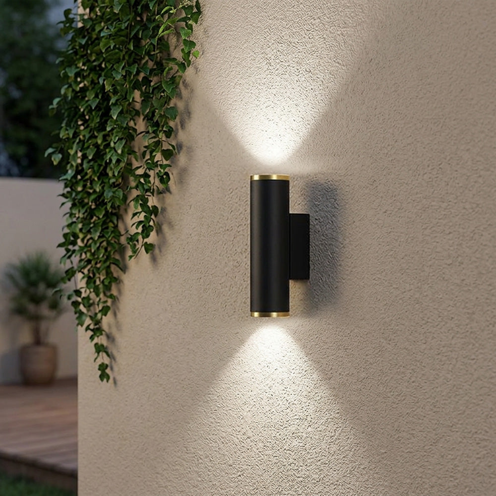 Up-And-Down Exterior Wall Light – Black-gold