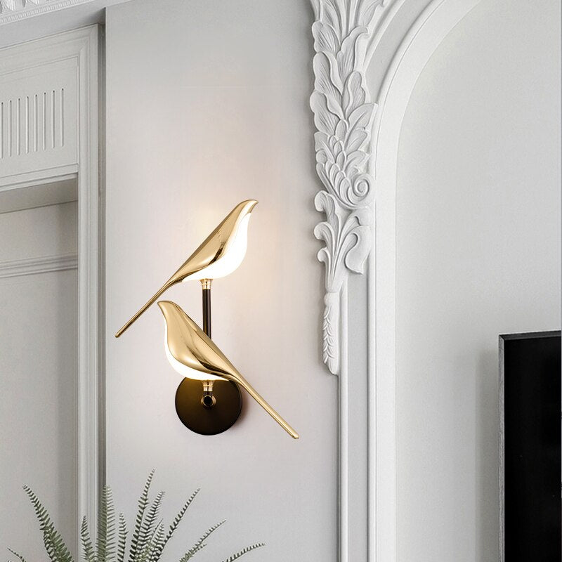 Wren Perched Bird LED Wall Light - product detail 3