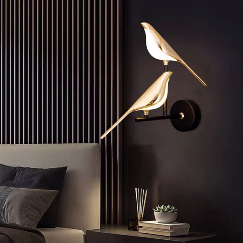Wren Perched Bird LED Wall Light - product detail 4