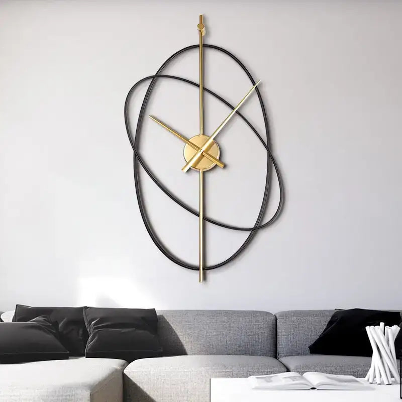 Orbit Geometric Gold Metal Wall Clock - product detail 3