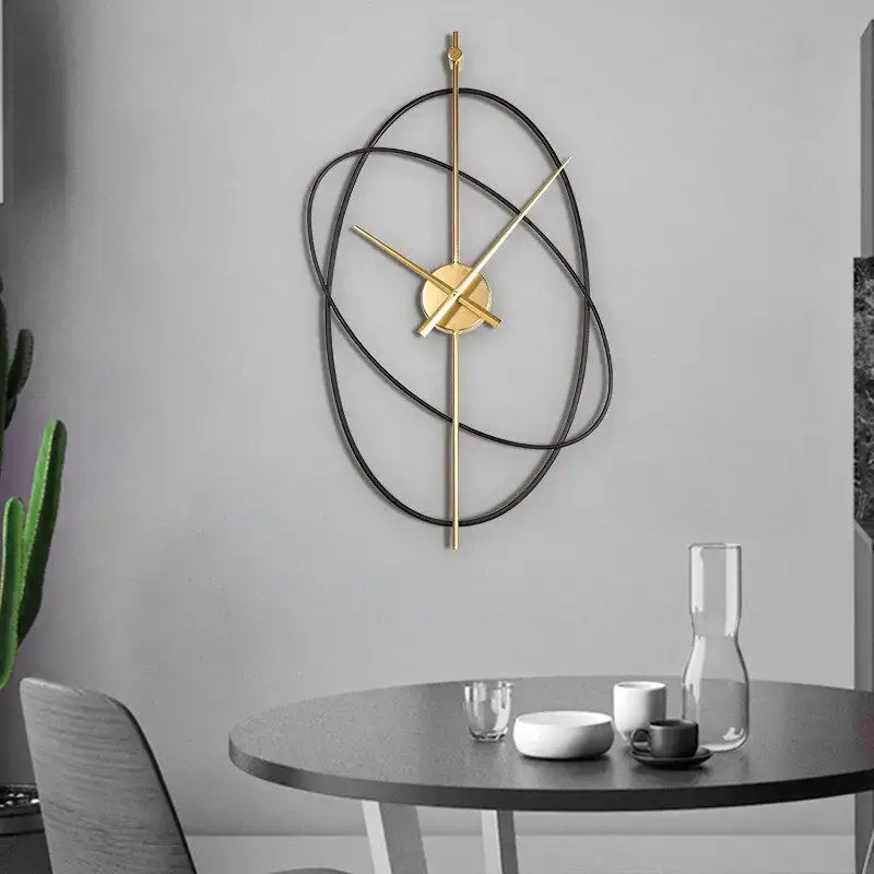 Orbit Geometric Gold Metal Wall Clock - product detail 4