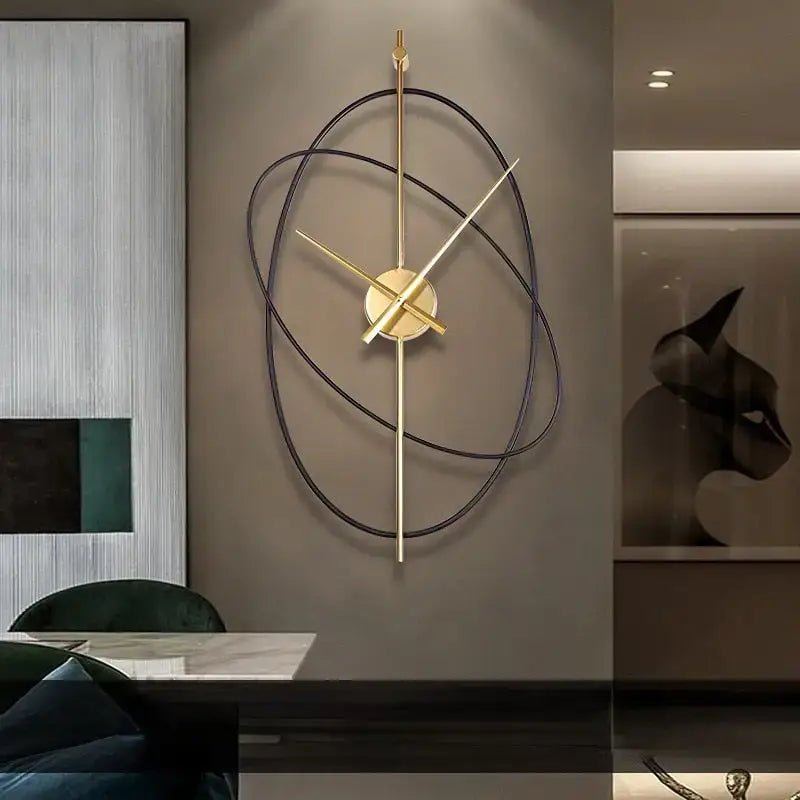 Orbit Geometric Gold Metal Wall Clock