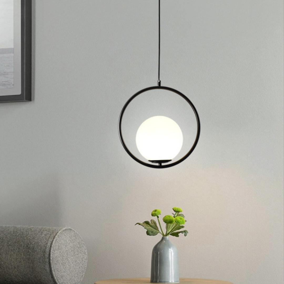 Nordic Pendant Lamp with a Gold Accent – Oval