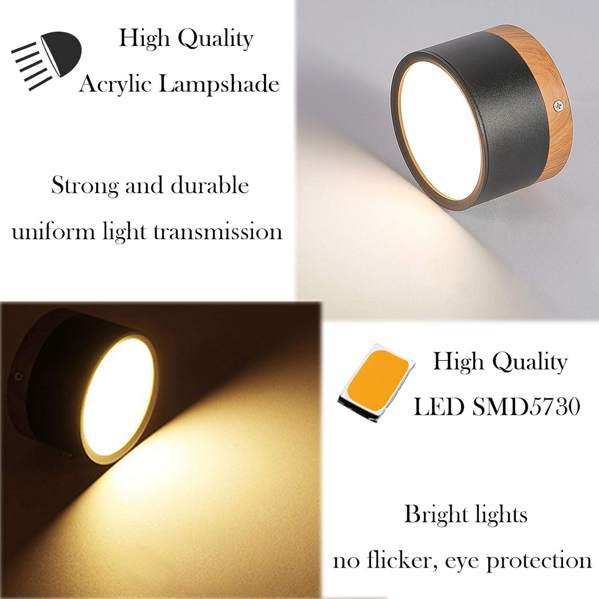 Ceiling Lamp with a Wooden Accent – product view
