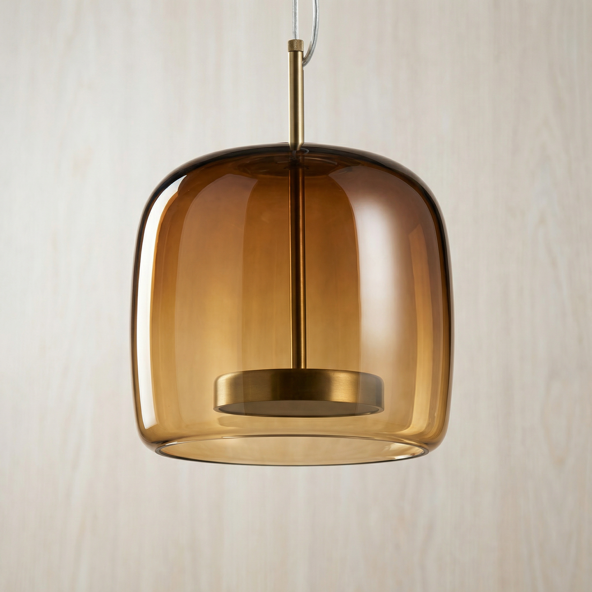 Nordic Glass Pendant Lamp – Dark Amber