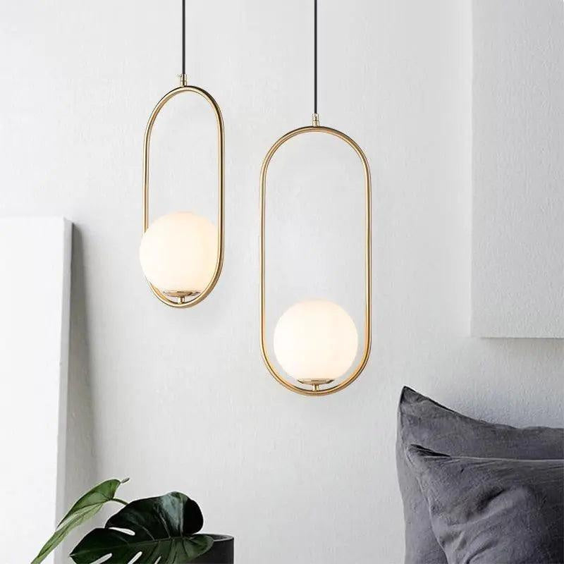 Nordic Pendant Lamp with a Gold Accent – product view