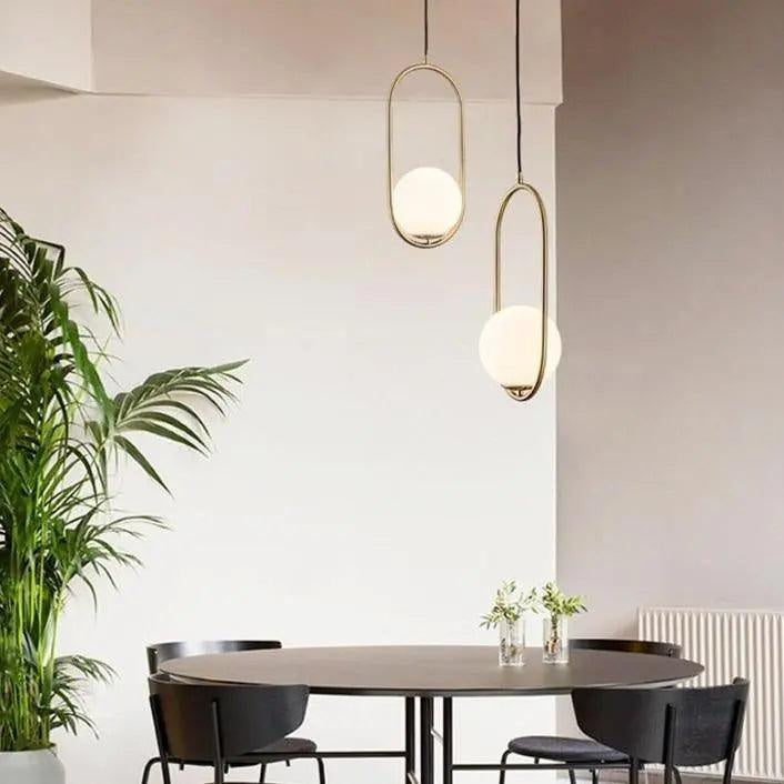 Nordic Pendant Lamp with a Gold Accent – product view