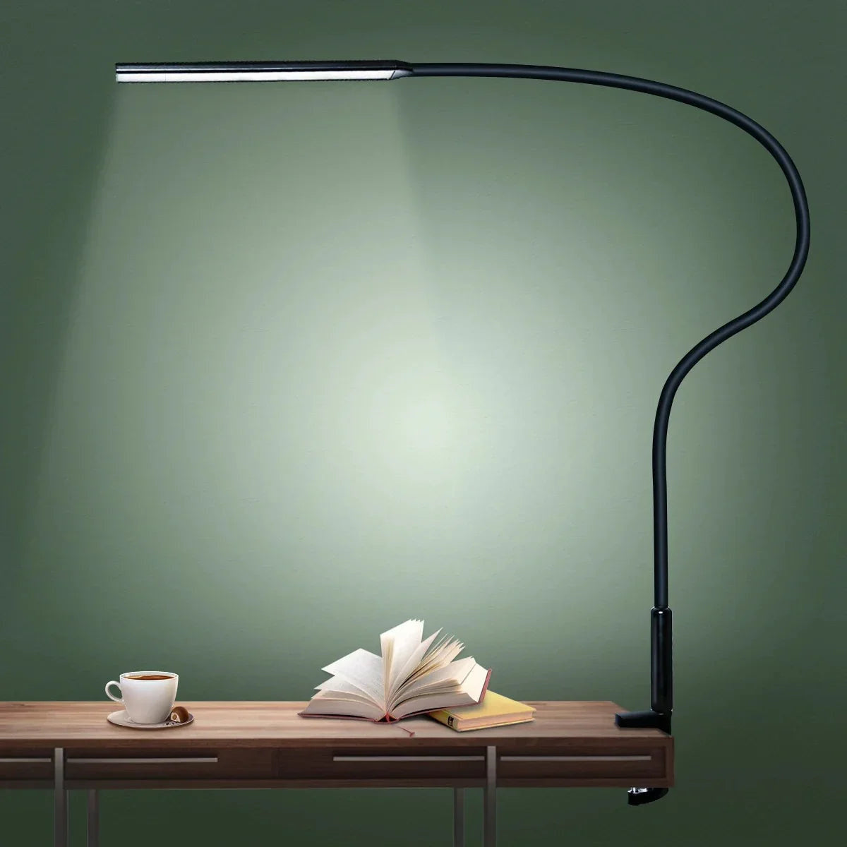 Adjustable LED Desk Lamp with a Flexible Arm – Black