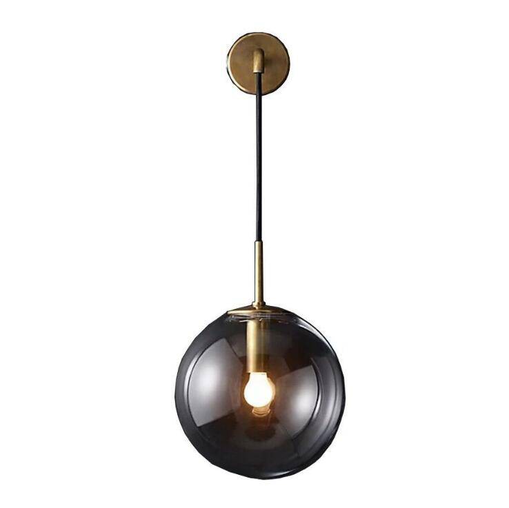 Hallway Wall Lamp with a Hanging Glass Globe – Gold