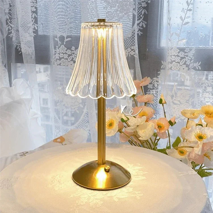 Gold Touch LED Table Lamp with Crystal Shade – product view