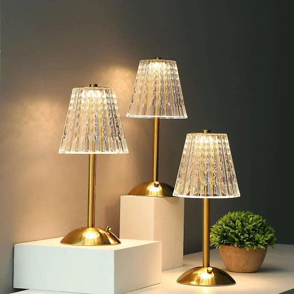 Gold Touch LED Table Lamp with Crystal Shade – product view