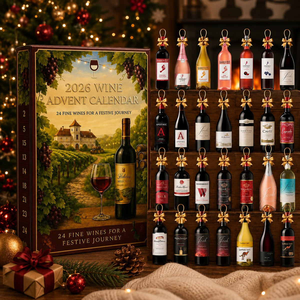 Wine Bottle Advent Calendar 2026 with 24 Mini Ornaments – image 6